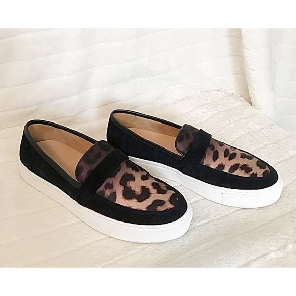 EUGENE RICONNEAUS STACY Leopard Pony Hair Slip-On Platform Loafers US 10/10.5 - Picture 1 of 8